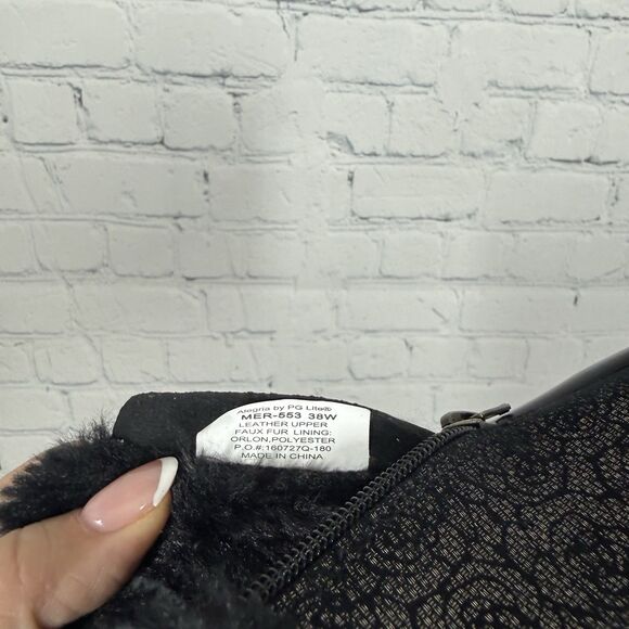 Alegria Meri Ankle Boots Women Size 7.5-8 US 38 EU Black Floral Shearling Shoes - Picture 5 of 12